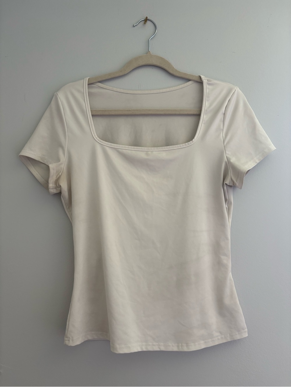 White square neck top size M